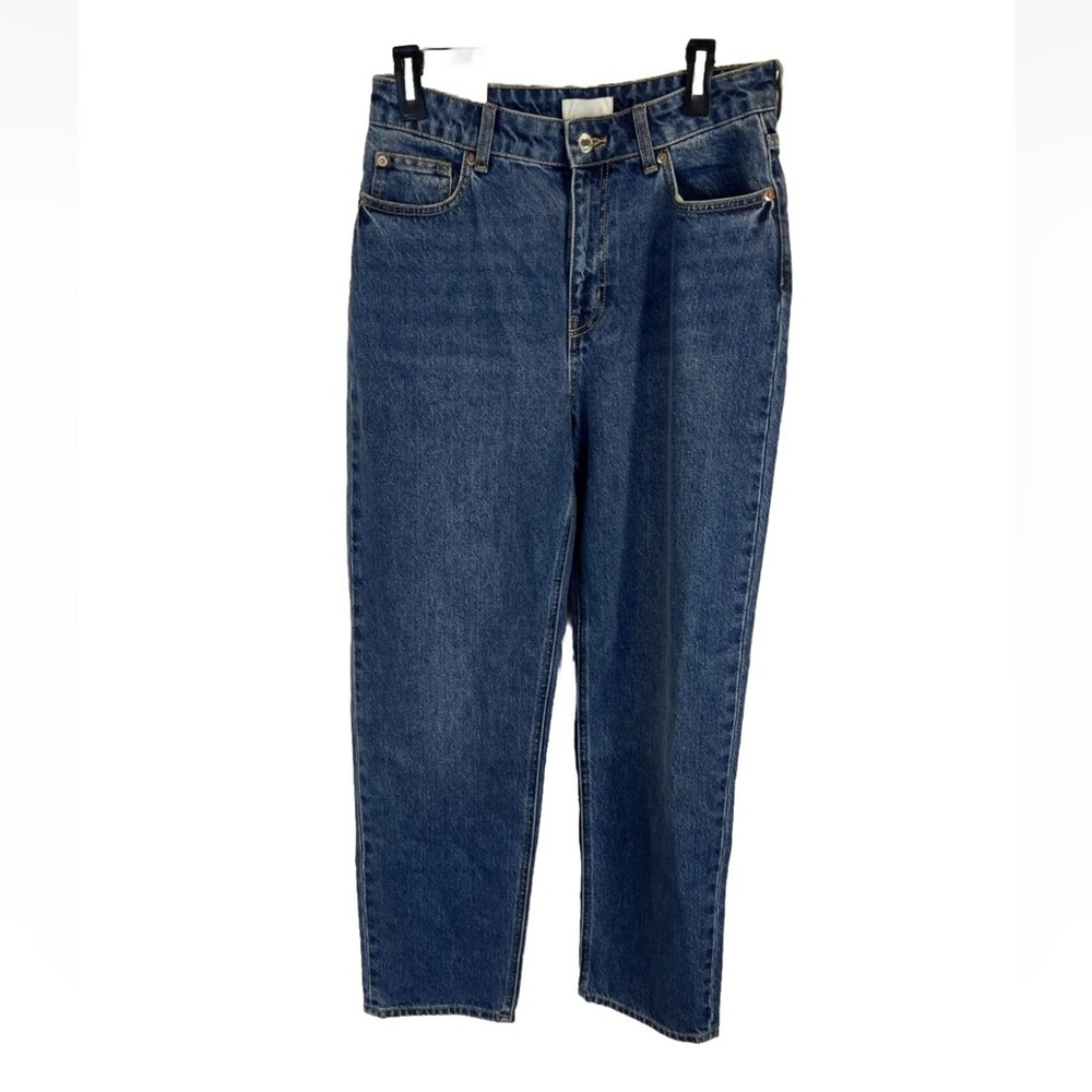 H&M High Waist Tapered Leg Full Length Jeans SZ 8